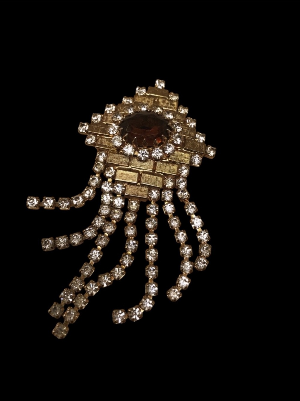 Rhinestone Waterfall Brooch